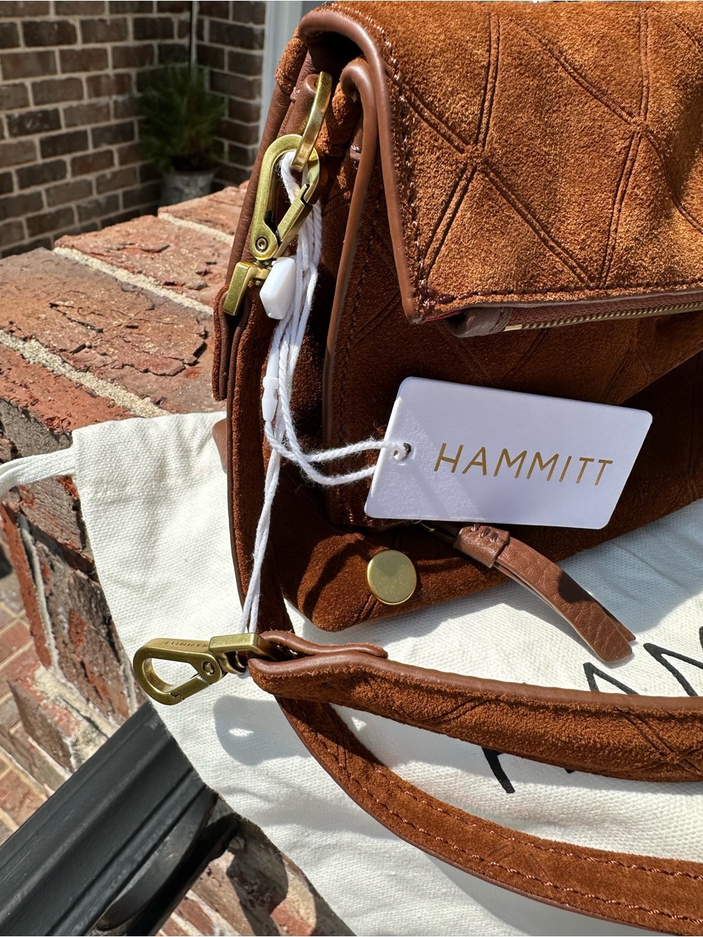 Hammitt Women’s Suede Crossbody Bag, Dillon Small, chocolate. NWT - Picture 5 of 16